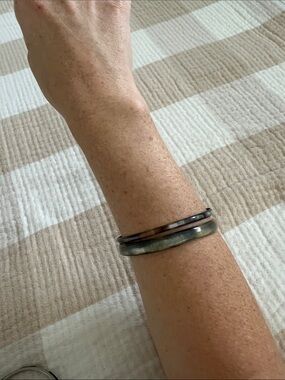 Authentic Horn Bangle Set(2)- brown tones